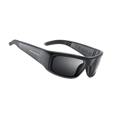 Occhiali intelligenti OhO Sunshine Pulse con altoparlante Bluetooth e audio aperto con lenti polarizzate nere