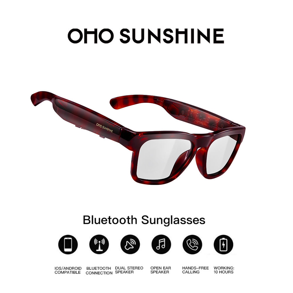 Occhiali OhO Sunshine Elite Smart Audio Bluetooth con lenti fotocromatiche UV400 per sole e cielo nuvoloso