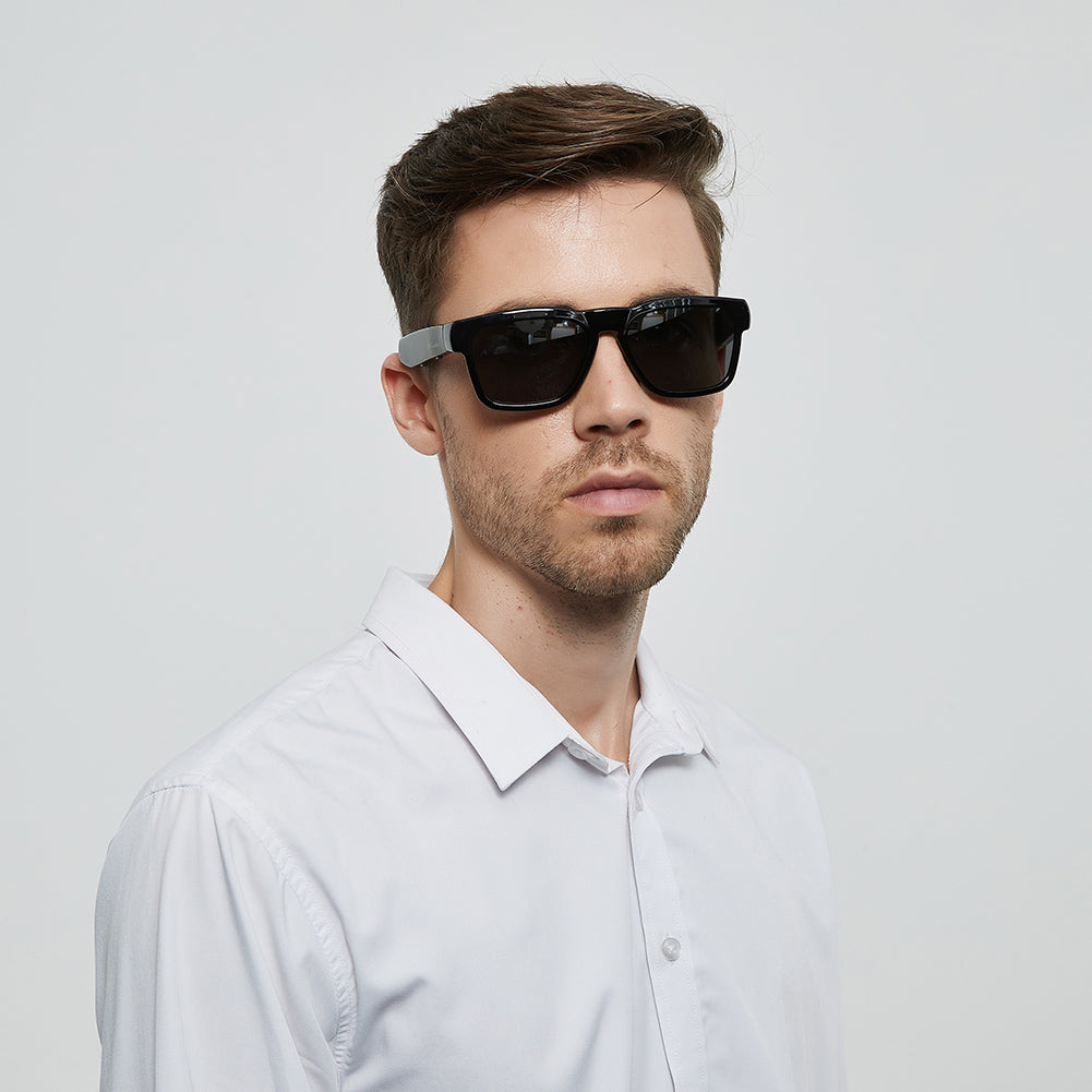 OhO Sunshine Elite Smart Bluetooth Audio Glasses Connecting to Mobile Phone with Glossy Black Frame & UV400 Polarized  Lens  for Sports
