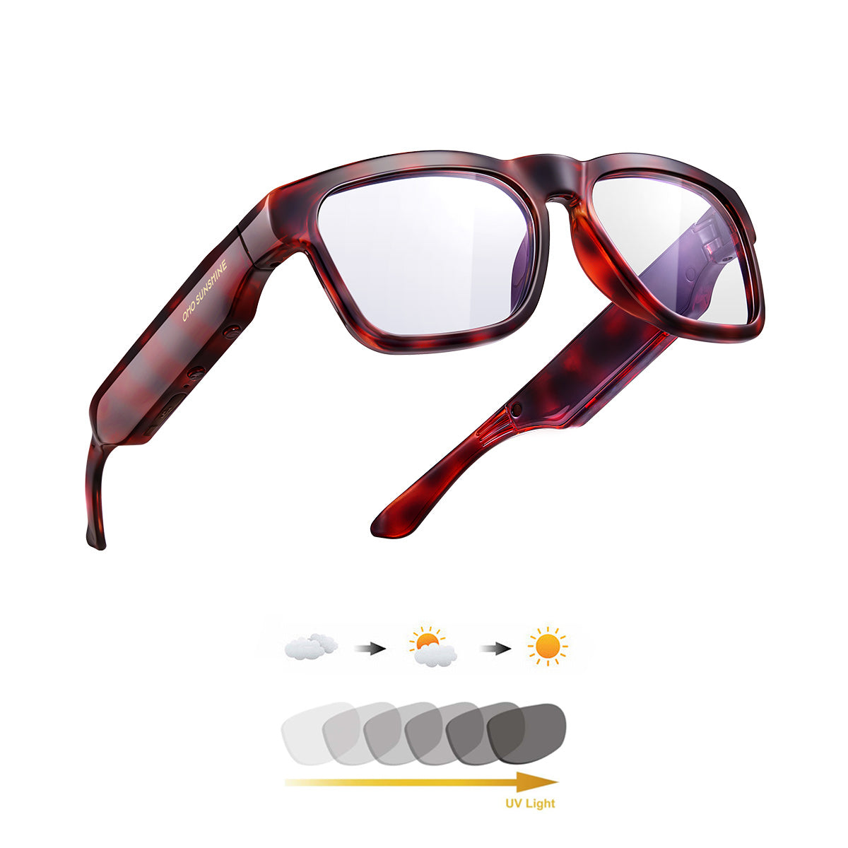 OhO Sunshine Sunblazer Smart Glasses with Bluetooth Audio Speaker & Mp3 Music Player with 128GB Memory