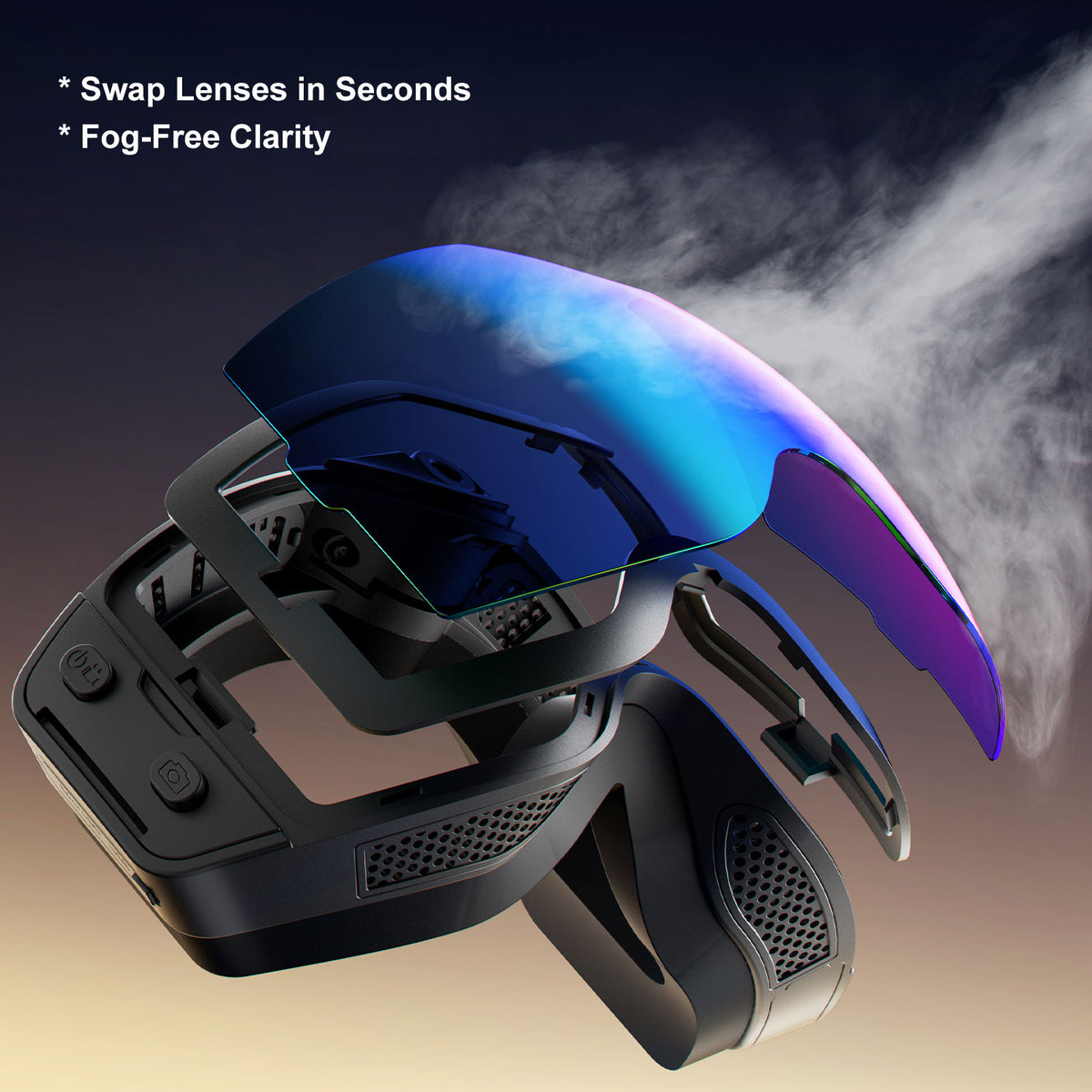 OhO Sunshine 4K camera slimme skibril met WiFi, 24M foto, anticondens - Skyshot