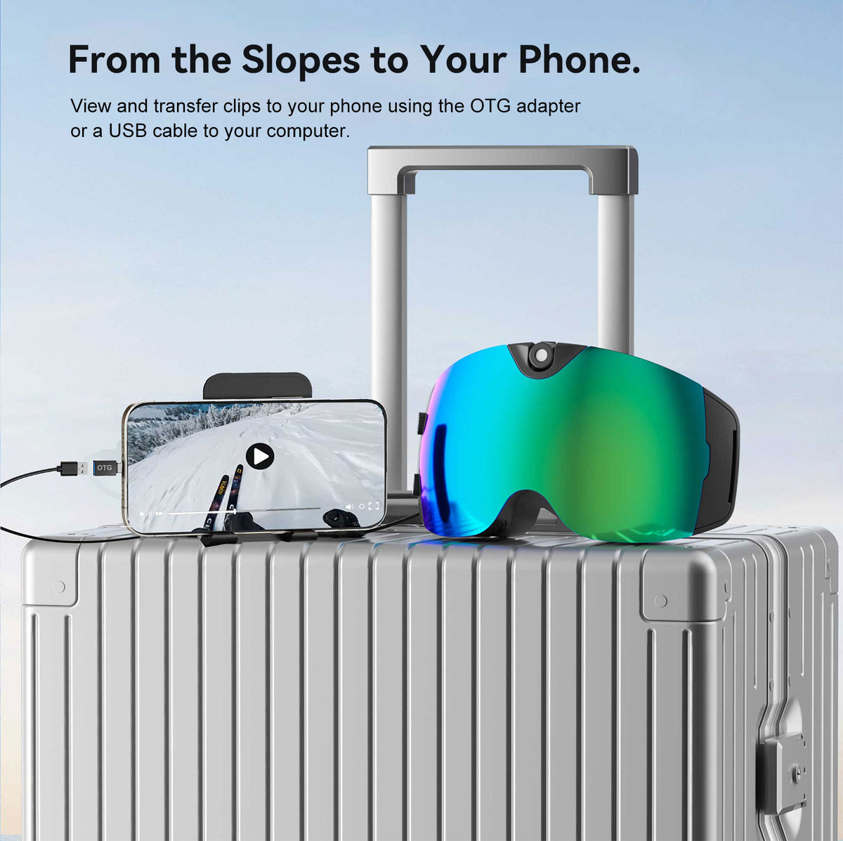 OhO Sunshine 4K camera slimme skibril met WiFi, 24M foto, anticondens - Skyshot