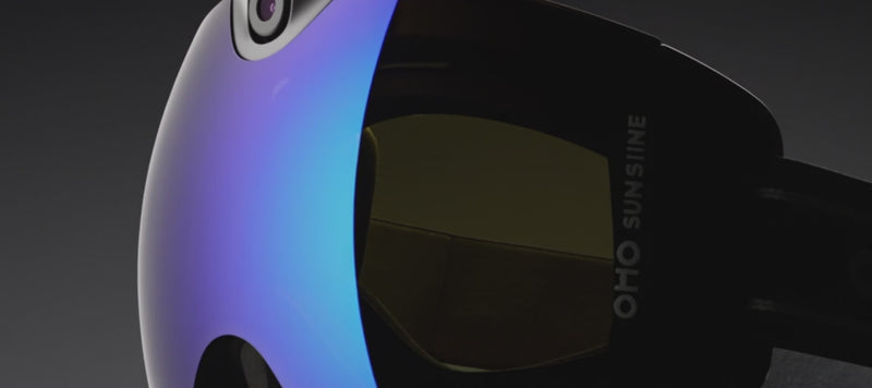 Portrait promotional video of OHO Sunshine SKYSHOT camera glasses featuring product close-ups, people wearing the glasses and first-person POV footage.