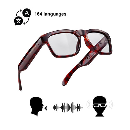 OhO Sunshine Elingo AI Translation Bluetooth Glasses with 164 Languages Dual-Ear Free Talk simultaneous interpretation